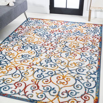 Atrani Scroll Trellis Indoor/outdoor Area Rug